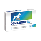 Эвиталия-Вет Кормовая добавка для взрослых кошек и собак для нормализации микрофлоры кишечника, 30 таблеток